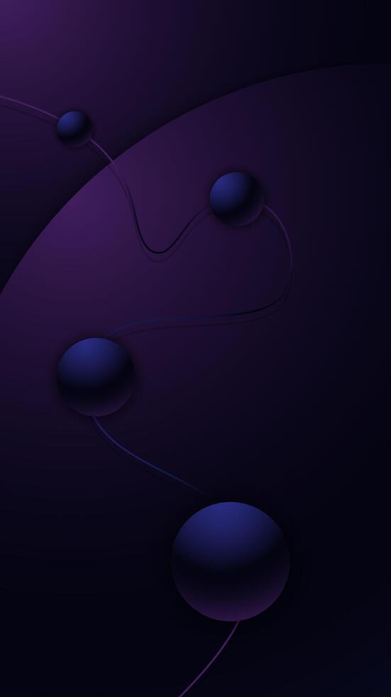 Abstract purple design with spheres vector