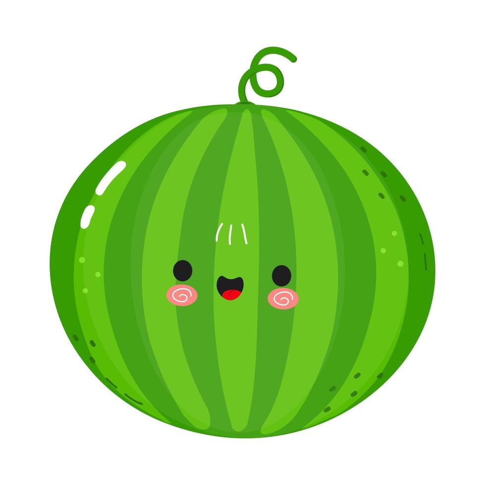 This adorable cartoon watermelon is smiling, perfect for summer fun and food-related themes. vector