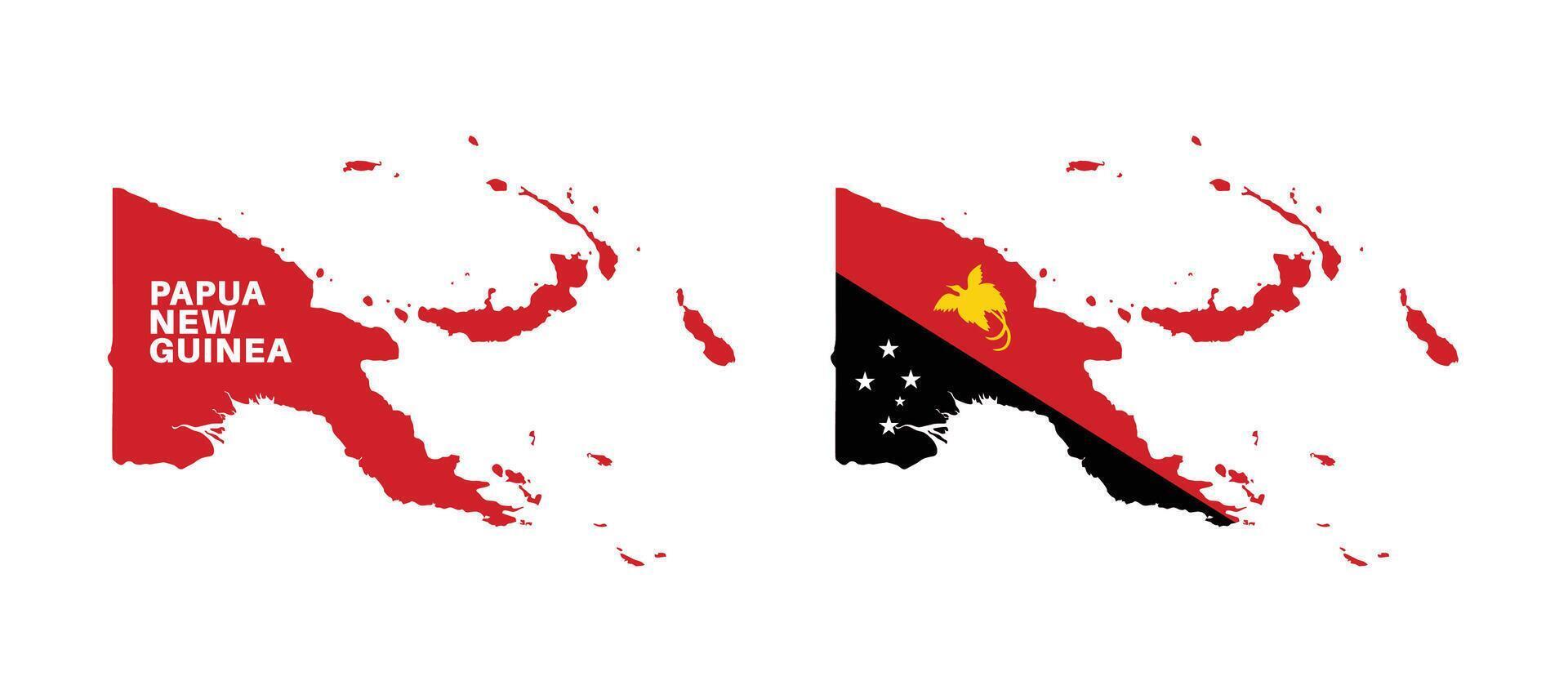 papua new guinea flag and map set. papua new guinea flag in official colors and proportions., map vector