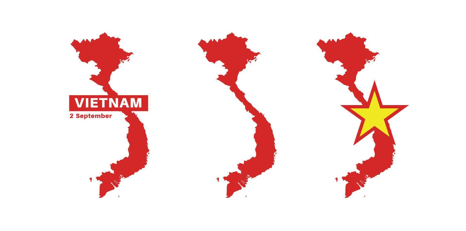vietnam flag and map set. vietnam flag in official colors and proportions., map vector