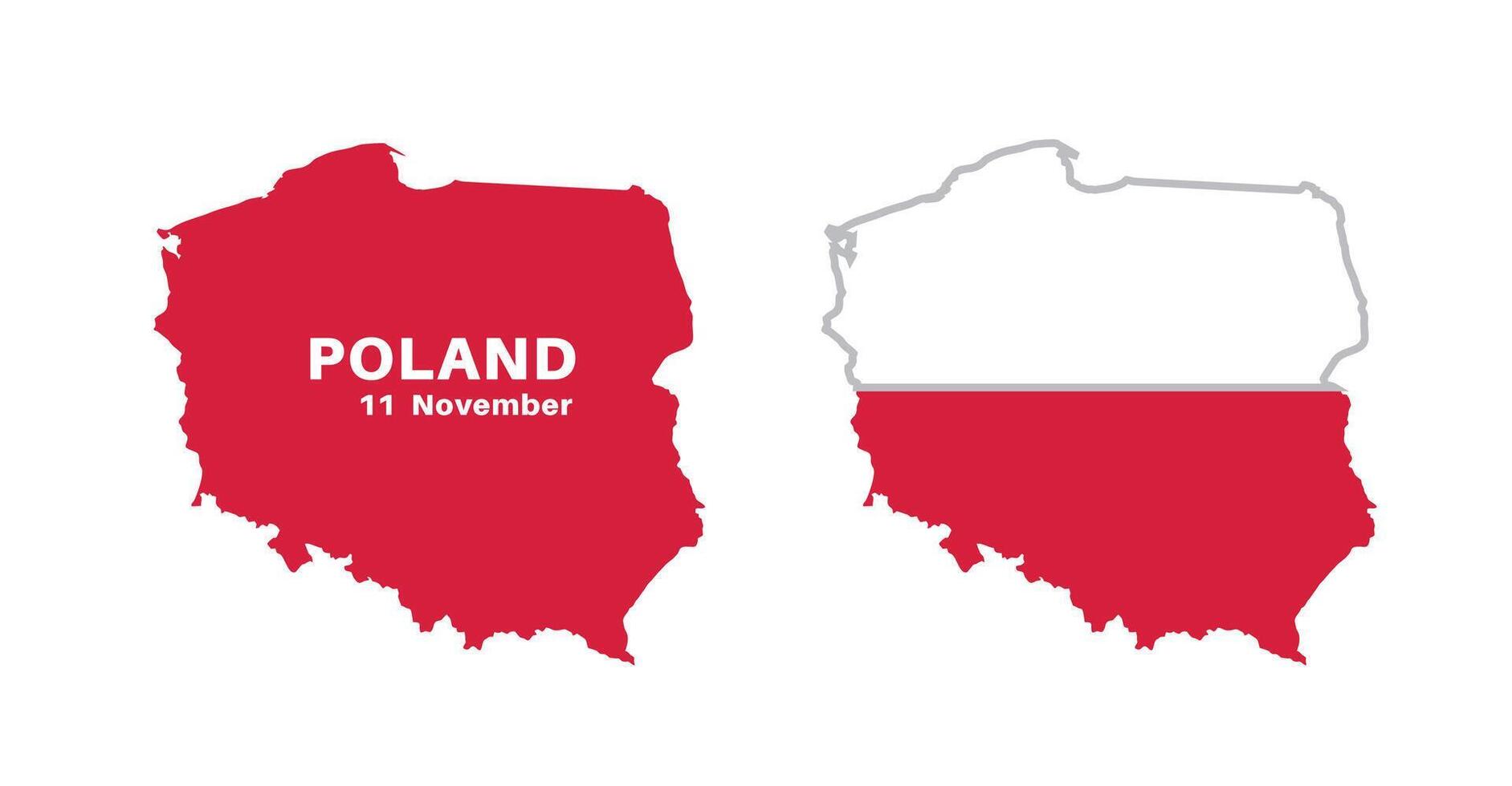 poland flag and map set. poland flag in official colors and proportions., map vector