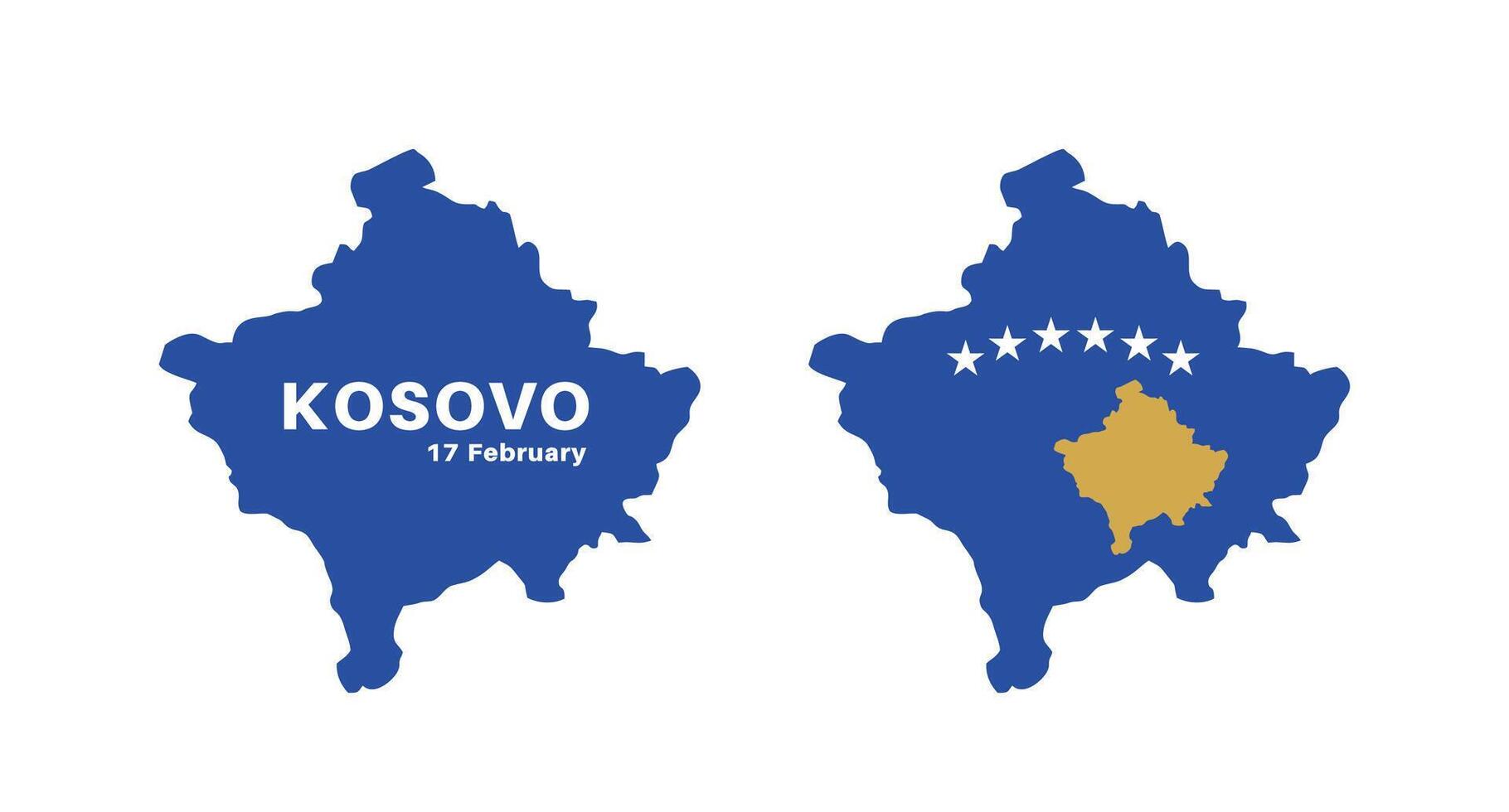 kosovo flag and map set. kosovo flag in official colors and proportions., map vector