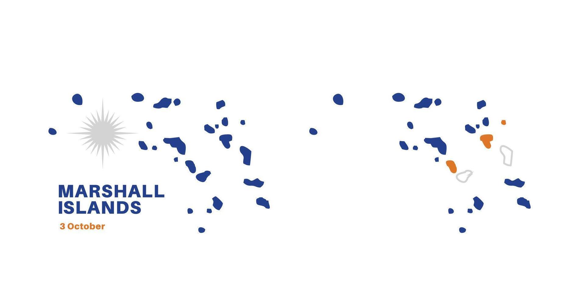 marshall islands flag and map set. marshall islands flag in official colors and proportions., map vector