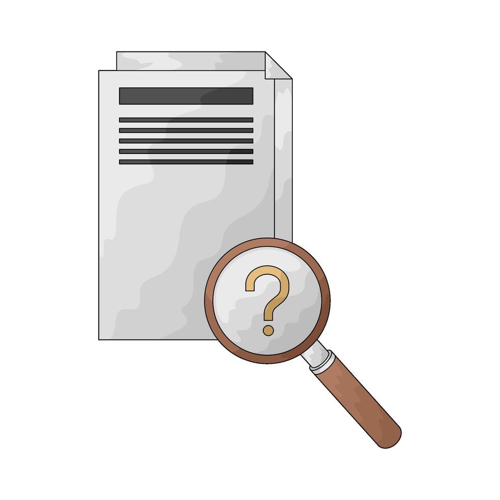 document with magnifying glass vector