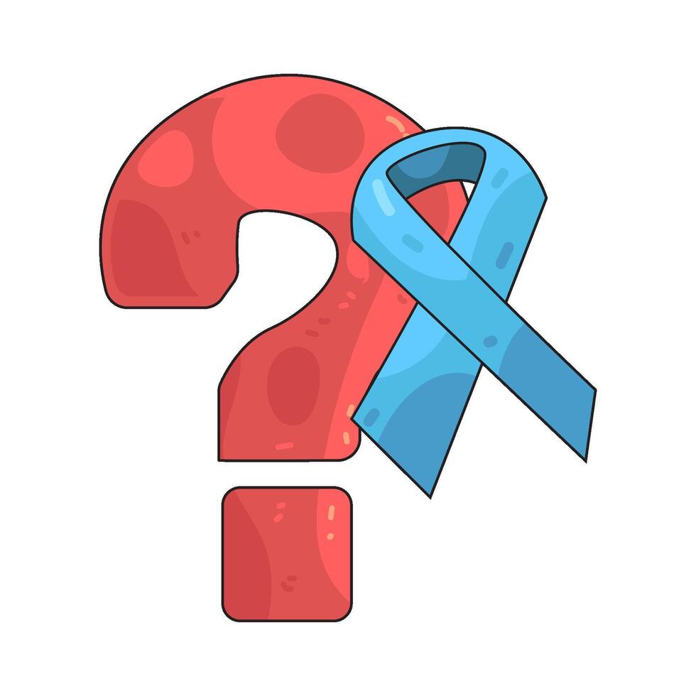 question mark with diabetes ribbon vector