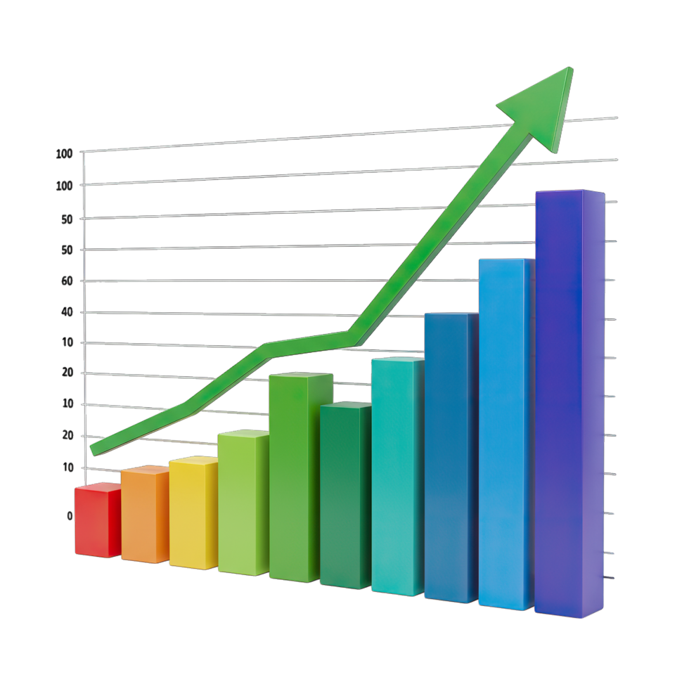 A graph showing the growth of a business png