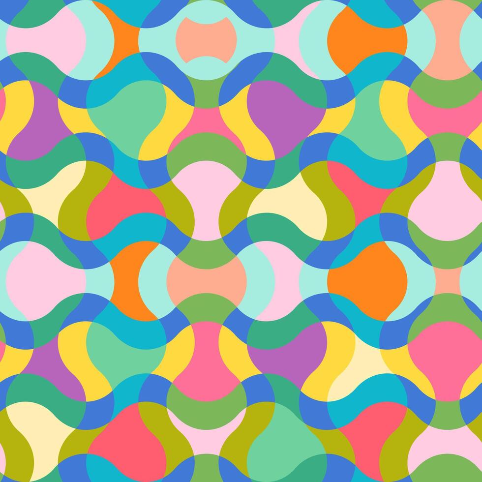 Vintage seamless abstract psychedelic pattern. Pattern for holidays in retro groovy style. vector