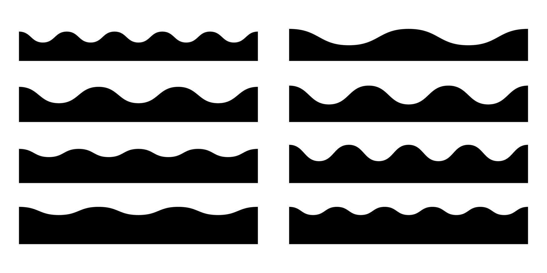 Wave icon set vector