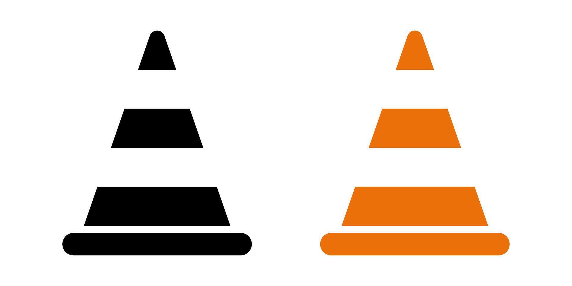 Traffic cone icon safety road warning symbol vector