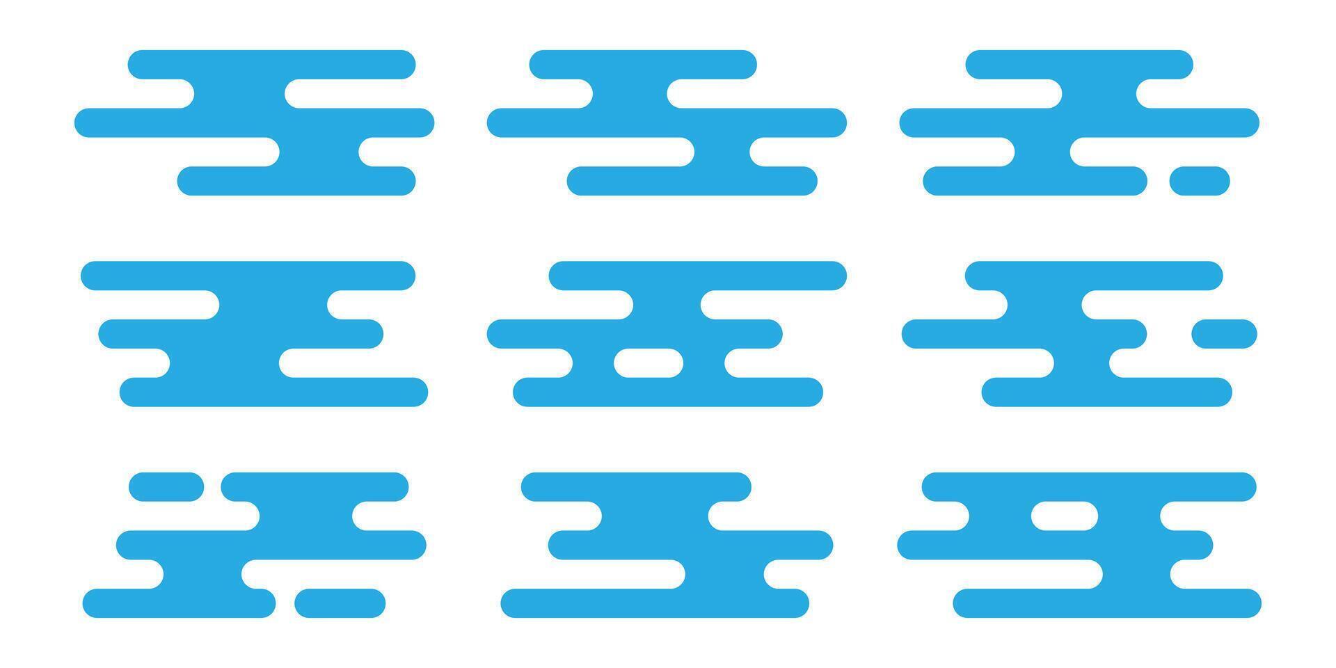 Chinese blue clouds set vector