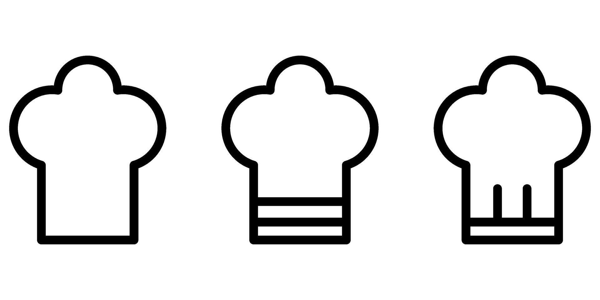 Chef hat icon set vector