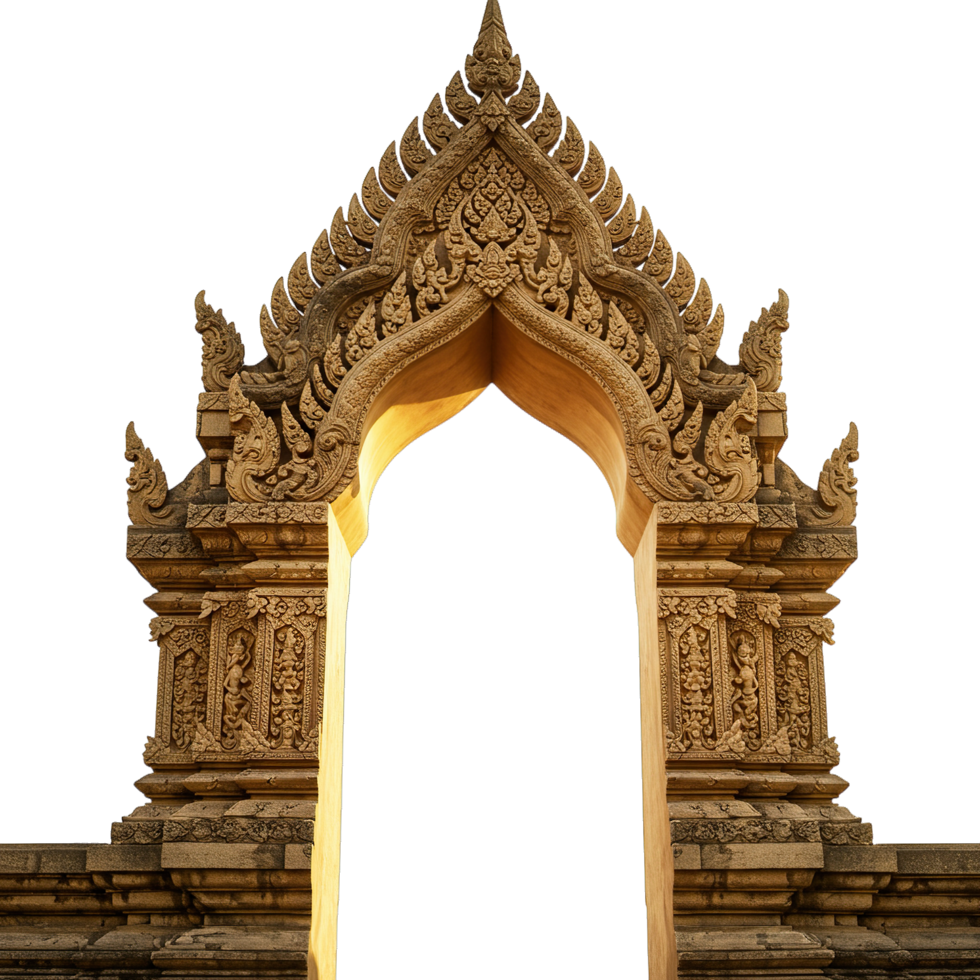 An ornate door with a light shining through it png