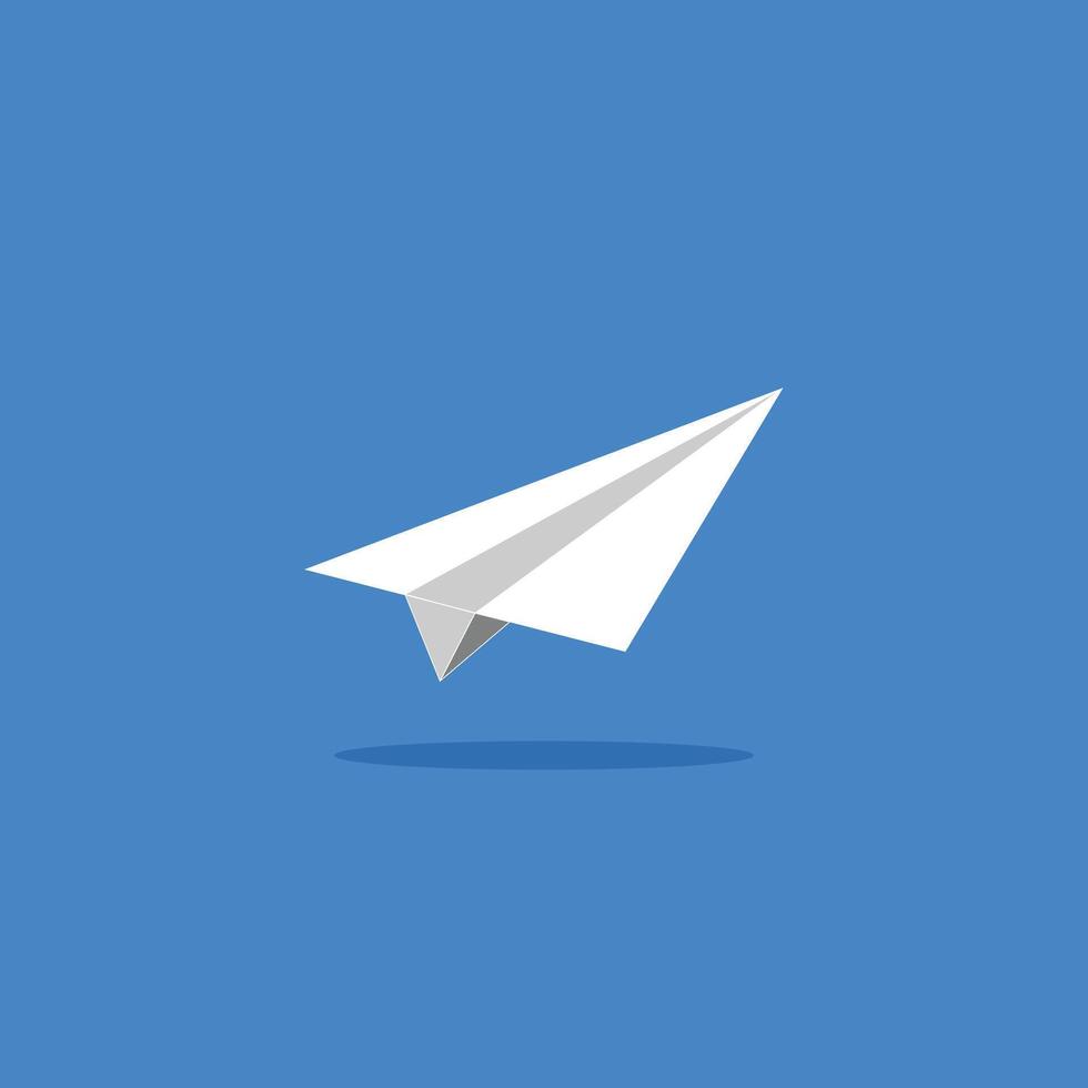 Paper airplane icon on blue background vector