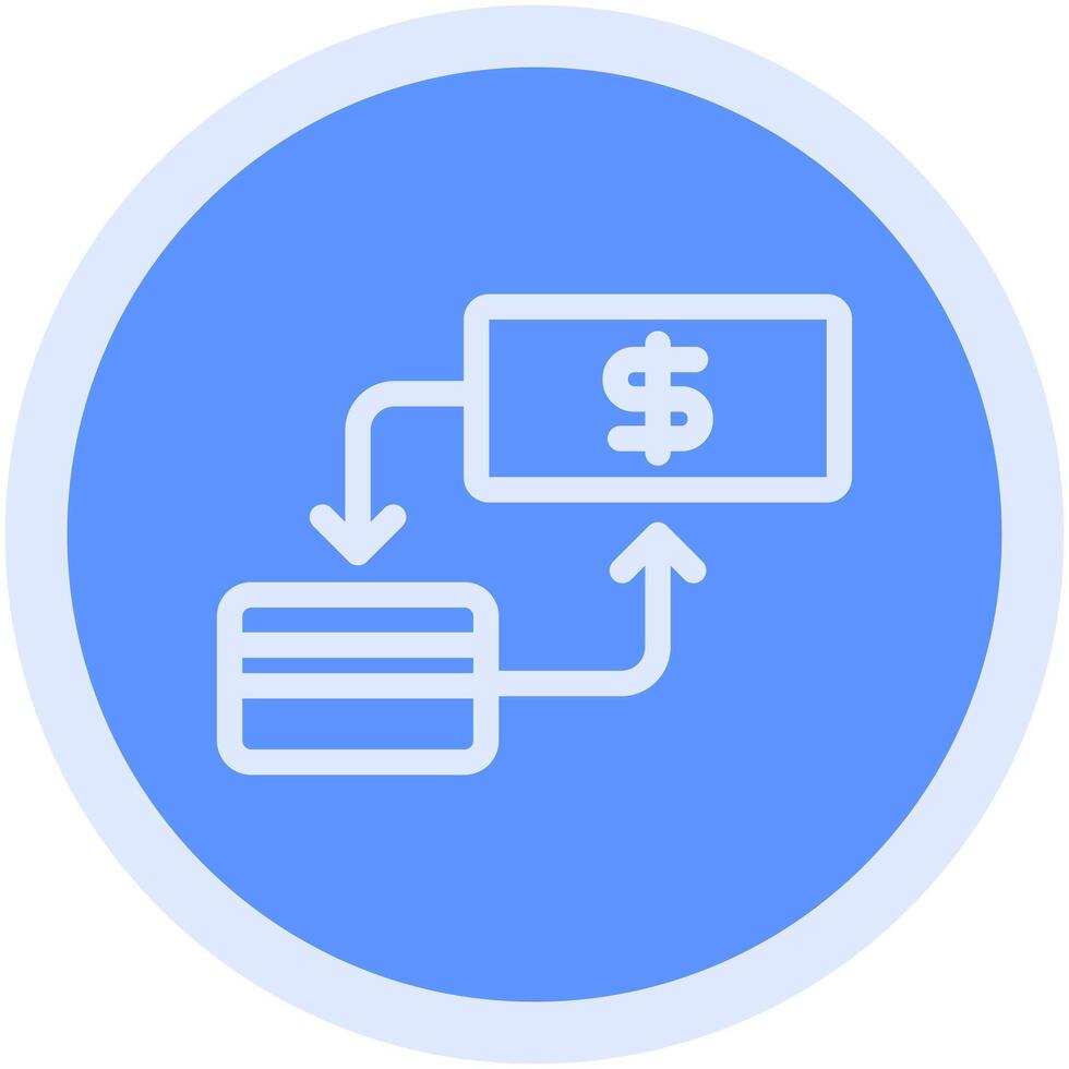 Blue Circle withdrawal Line Icon vector