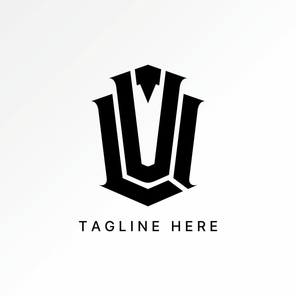 letter LUI or LVI font line gothic guard vector