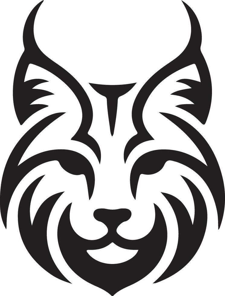 Minimalist logo design for a brand lynx head silhouette vector