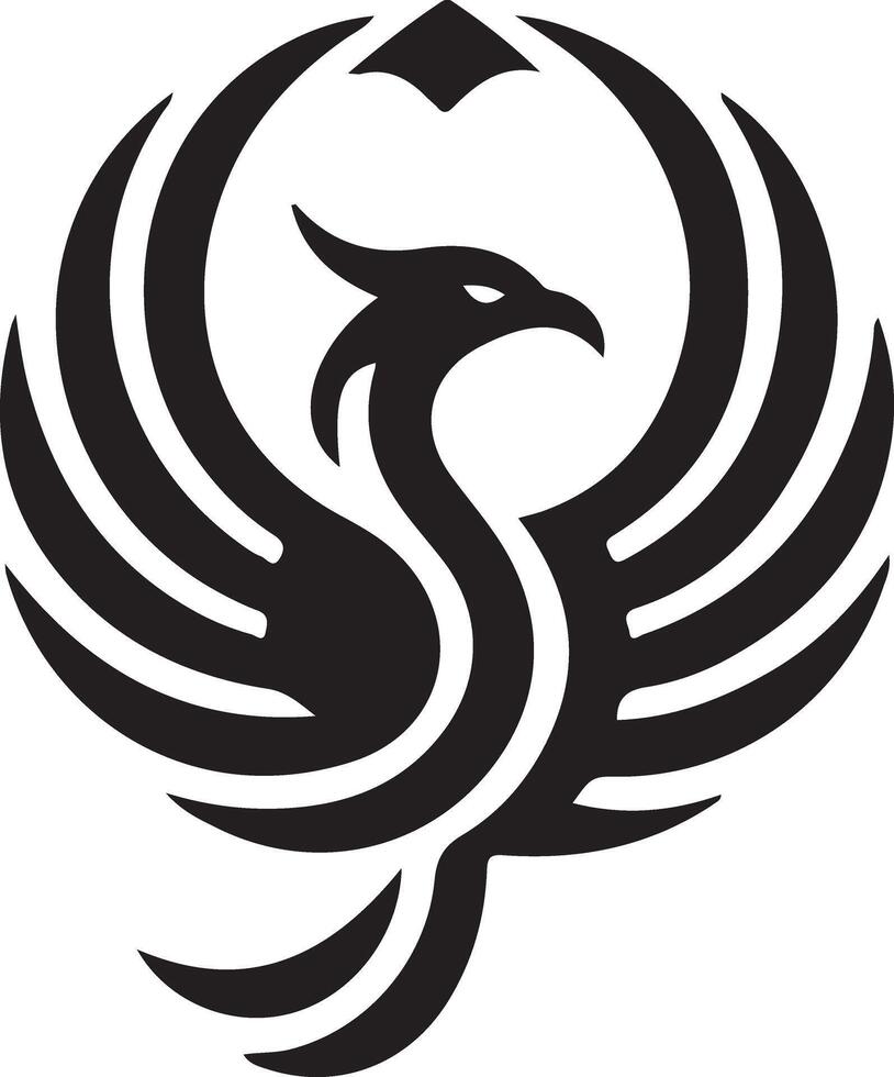 A minimalist logo illustration phoenix bird vector