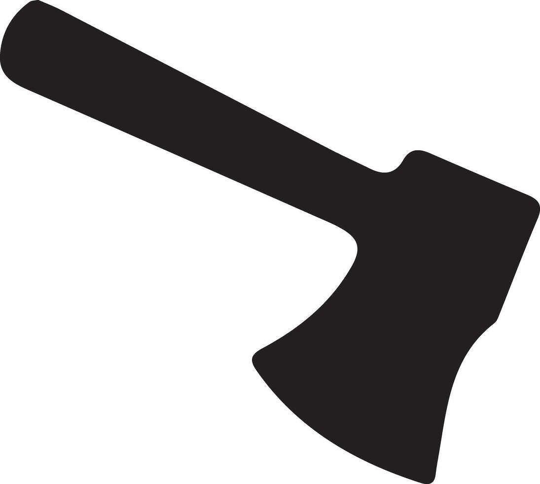 Axe silhouetted with a white background vector