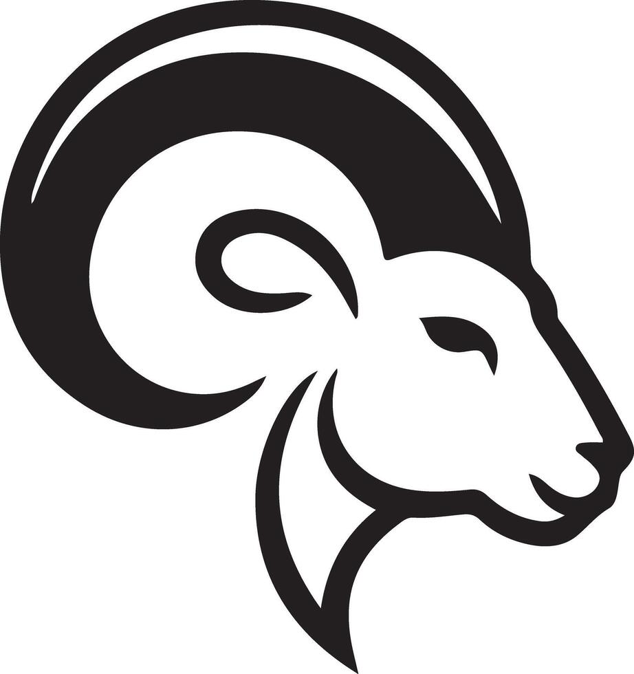 A minimalist ram horn or ram head outline vector