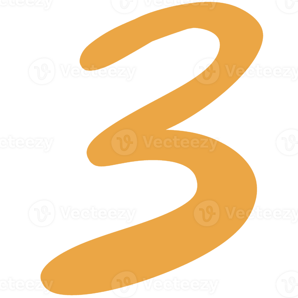 Bold number 3 png