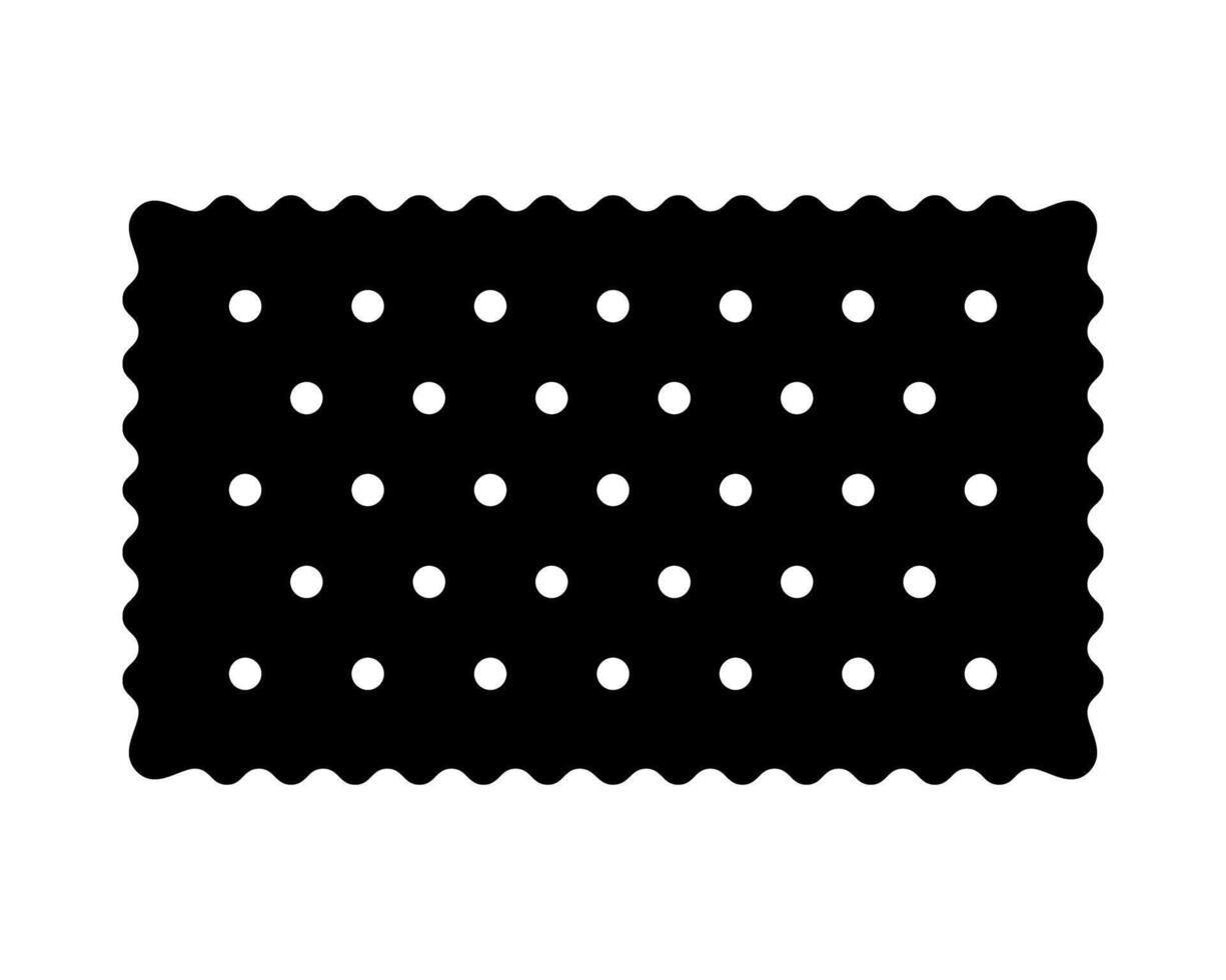 Cracker icon. Sweet or salty biscuit cookie in rectangle shape. Crunchy snack pictogram isolated on white background. Popular children treat. graphic illustration vector