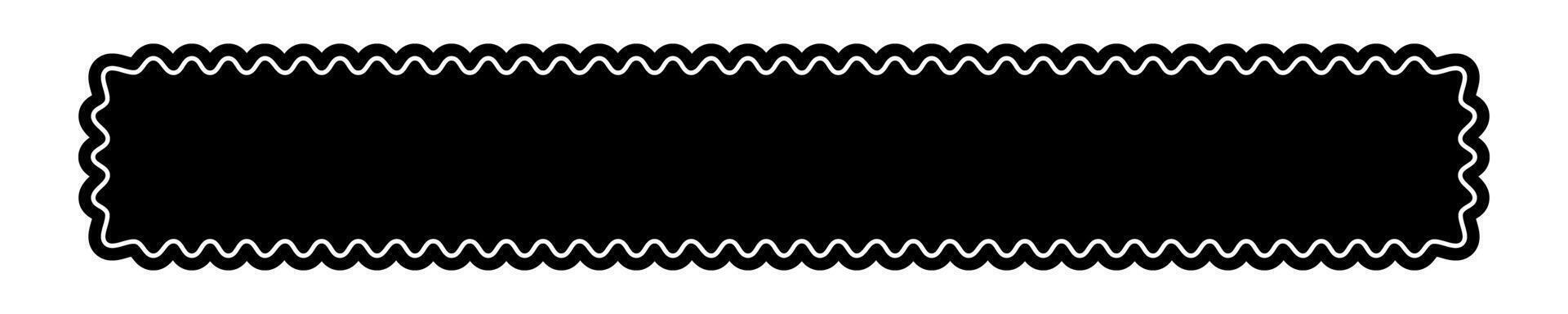 Rectangle shape with scalloped edges. Empty tag, box, label or sticker with wavy borders isolated on white background. graphic illustration vector