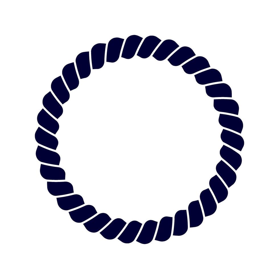 Round rope frame isolated on white background. Thread, twine, jute or cable decoration elements. Maritime, yacht or nautical style ornament. graphic illustration vector