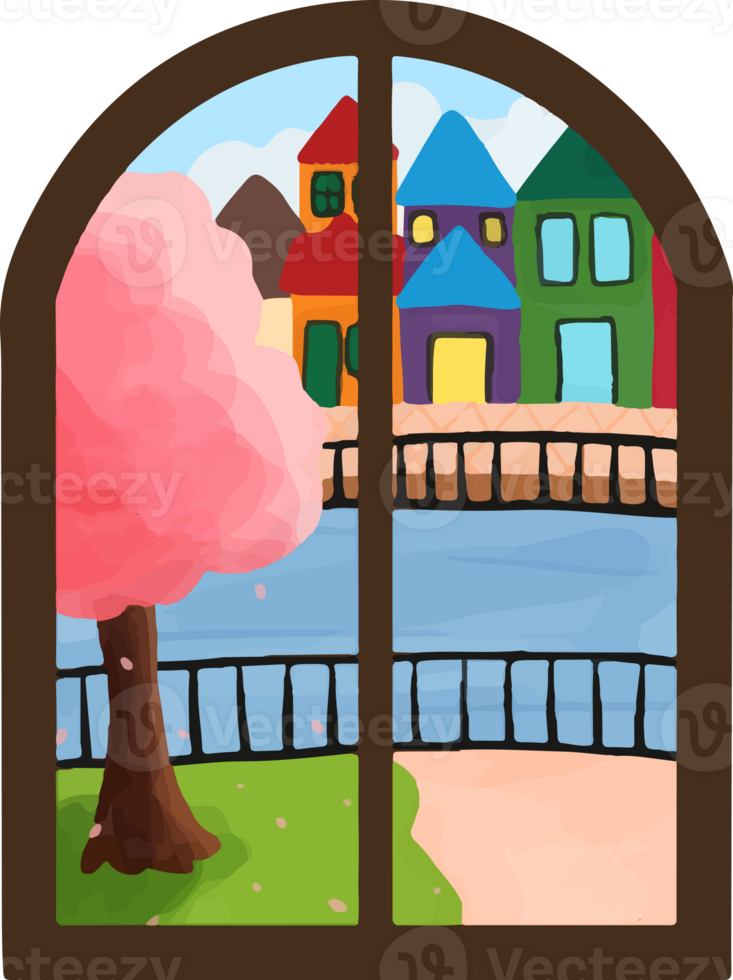Outside spring View from window png