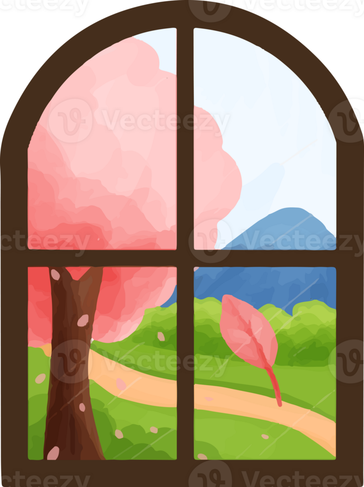 Outside spring View landscape from window png