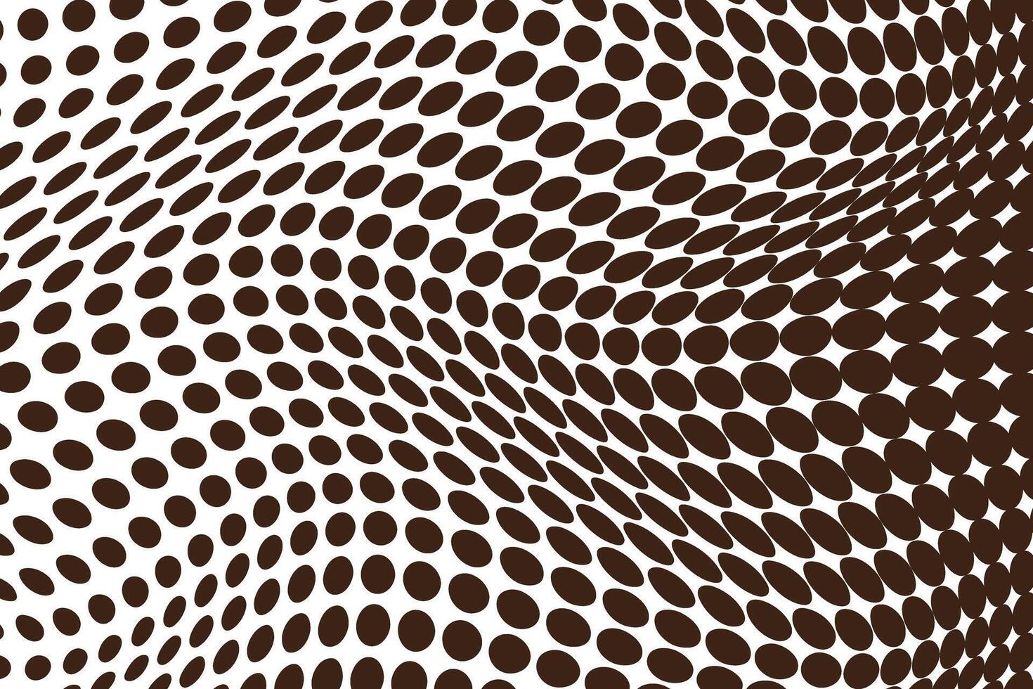 simple abstract dark color halftone polka dot wavy pattern abstract brown dots on a white surface with a warped effect vector
