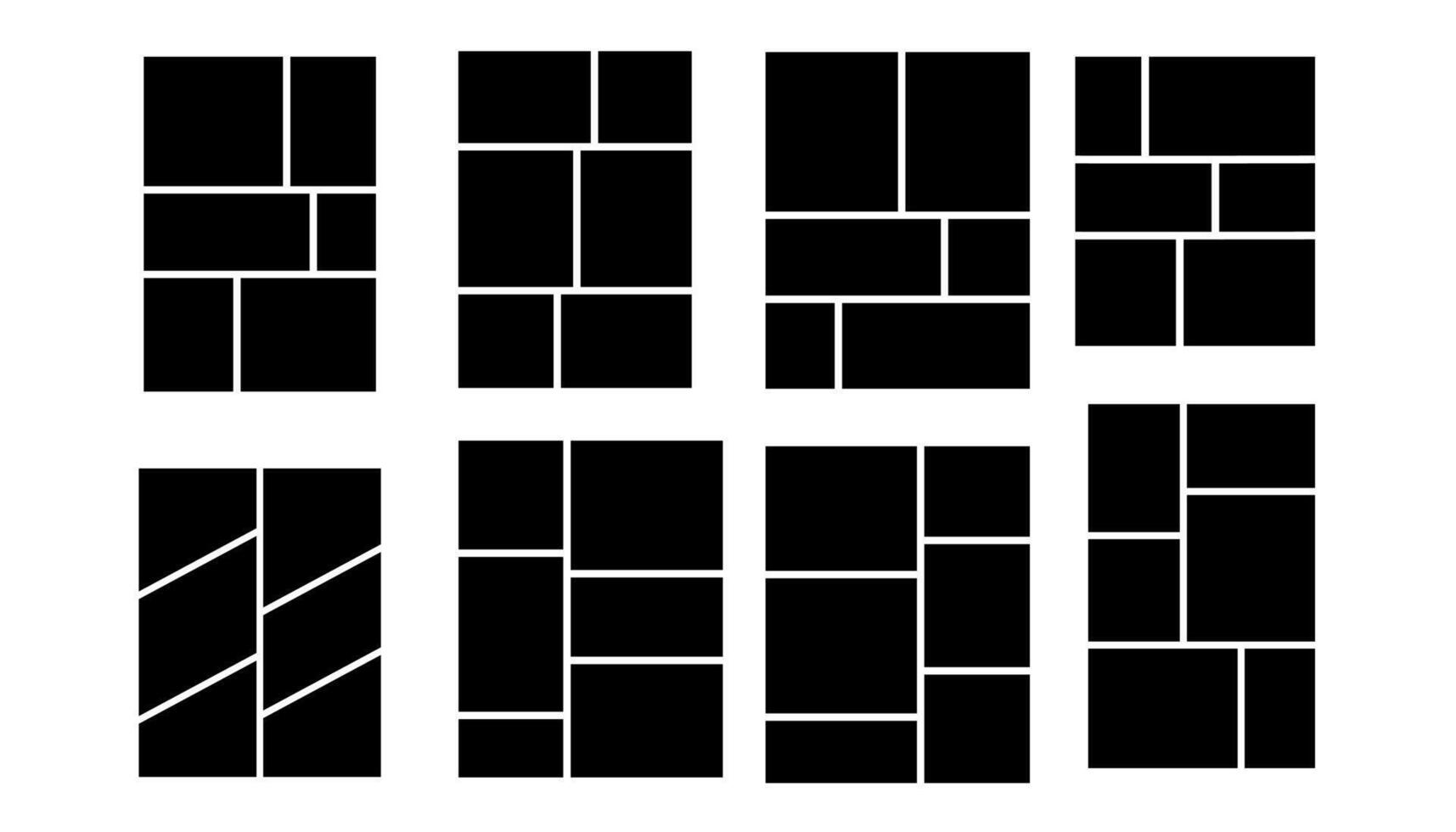 Frame layout for picture or photo collage with template for moodboard and background. Use this board or album as a banner or manga-style poster. Fits flyer or business design. vector