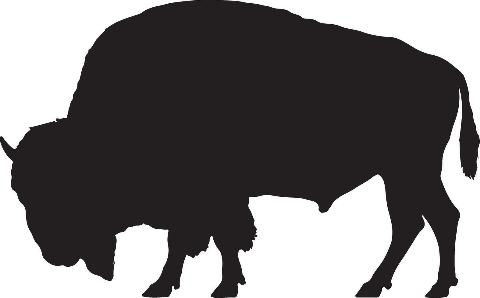 Silhouette of a bison, wild animal, wildlife concept, North American mammal, buffalo icon vector