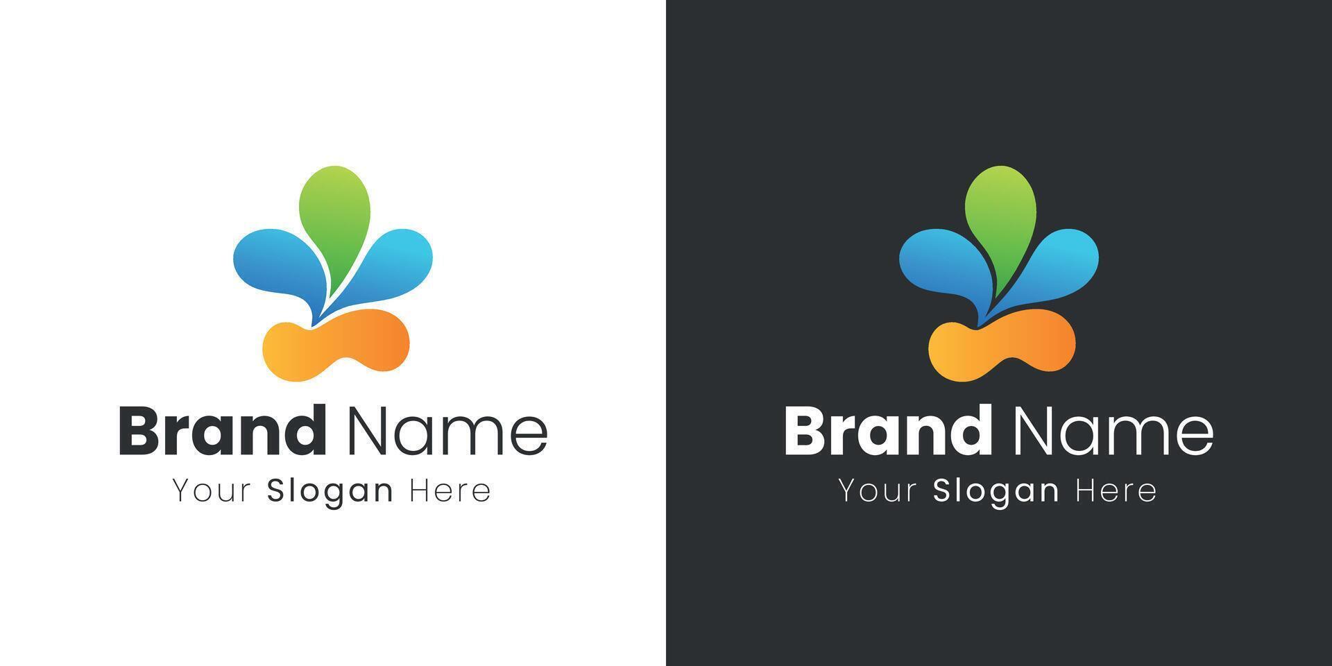 Vibrant Abstract Nature Inspired Logo Design for Corporate Identity and Branding vector