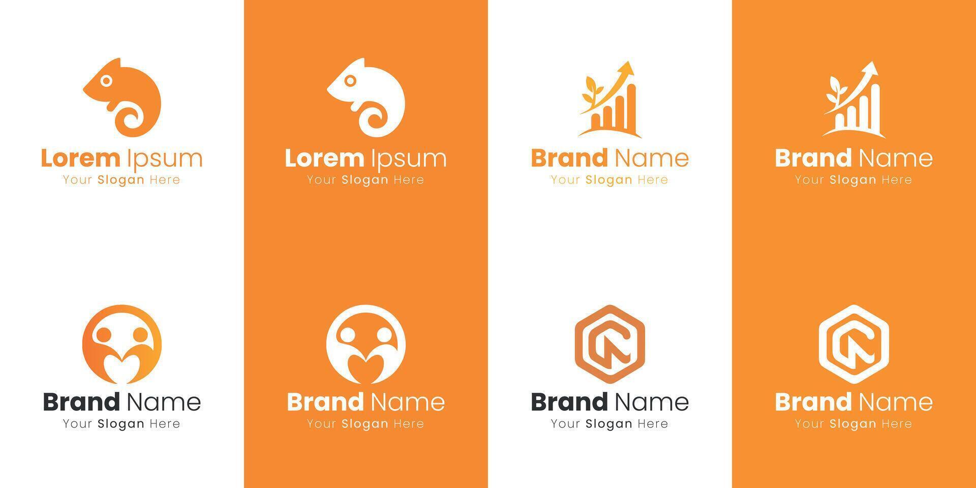 Modern Abstract Logo Designs With Creative Visual Elements And Typography vector
