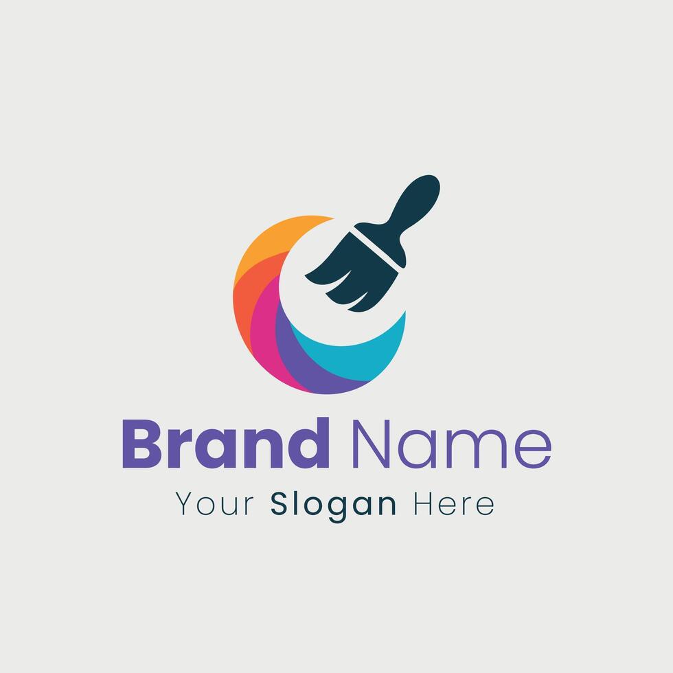 Creative Abstract Swirl Paint Brush Logo Design for Brand Identity and Visual Branding Solutions vector