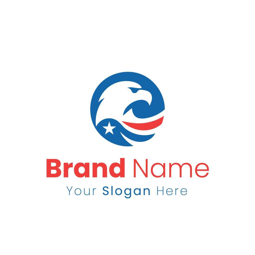 Patriotic Eagle Emblem with Bold Typography and Classic American Color Scheme for a Modern Brand Identity vector
