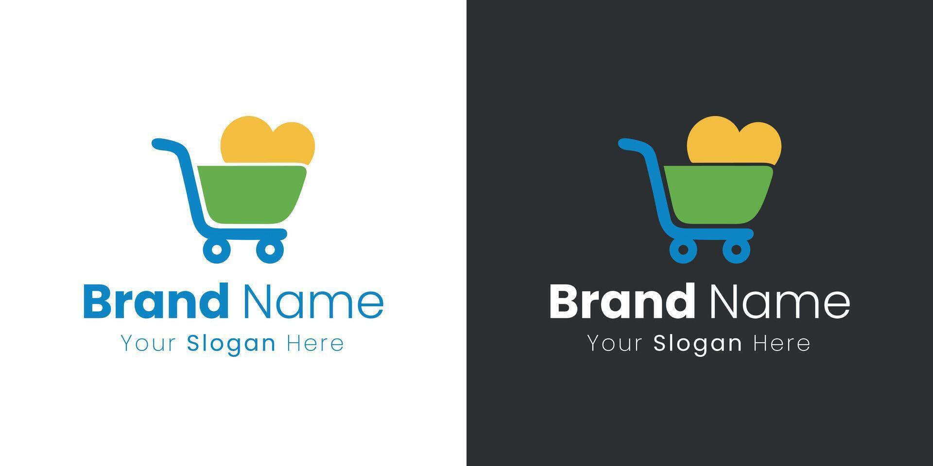 Delivering Joy and Love Through Our Shopping Cart Logo Design vector