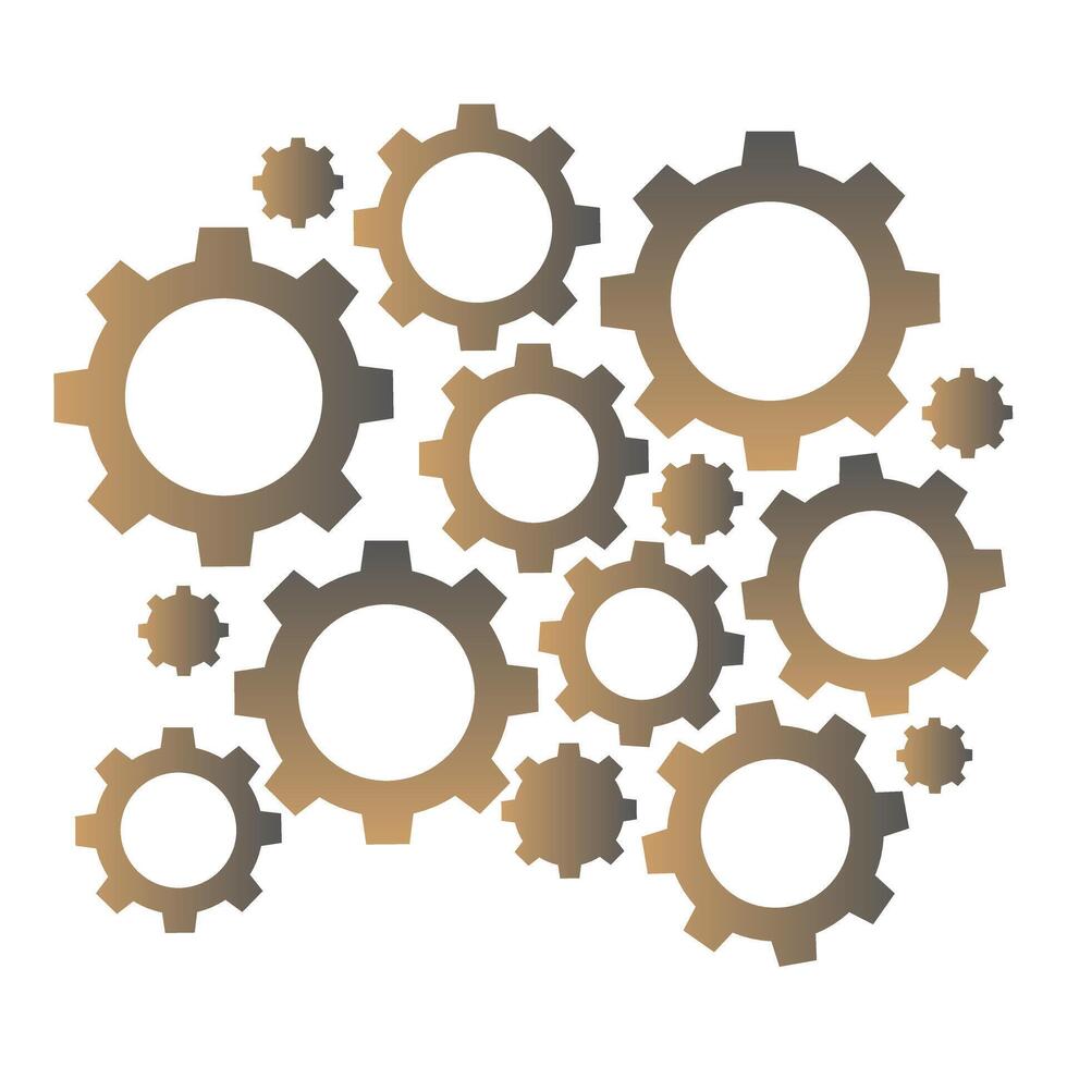 Cogwheel icons set. Working mechanism. Perfect job. vector