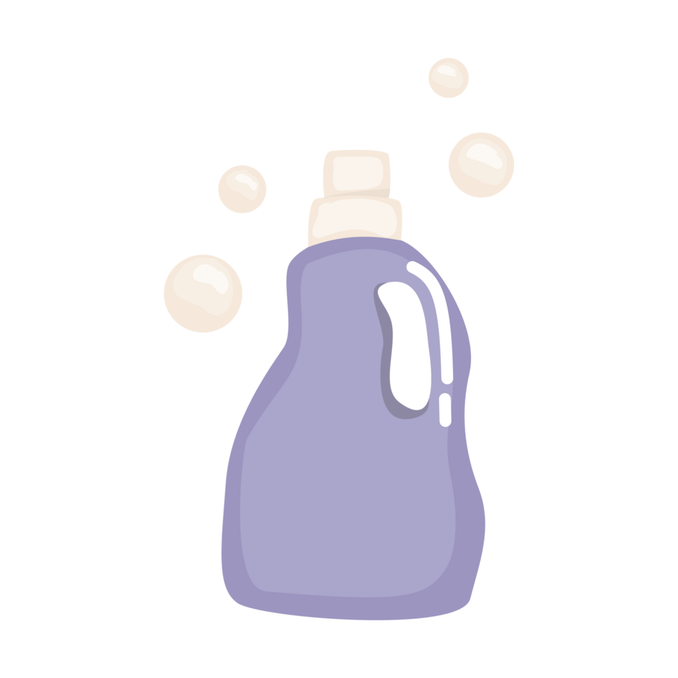 Laundry Detergent bottle with bubbles illustration png