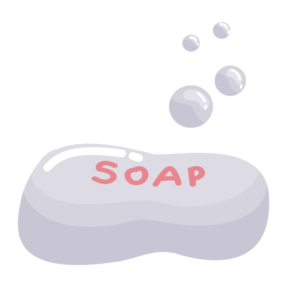 Soap bar with bubbles cartoon png