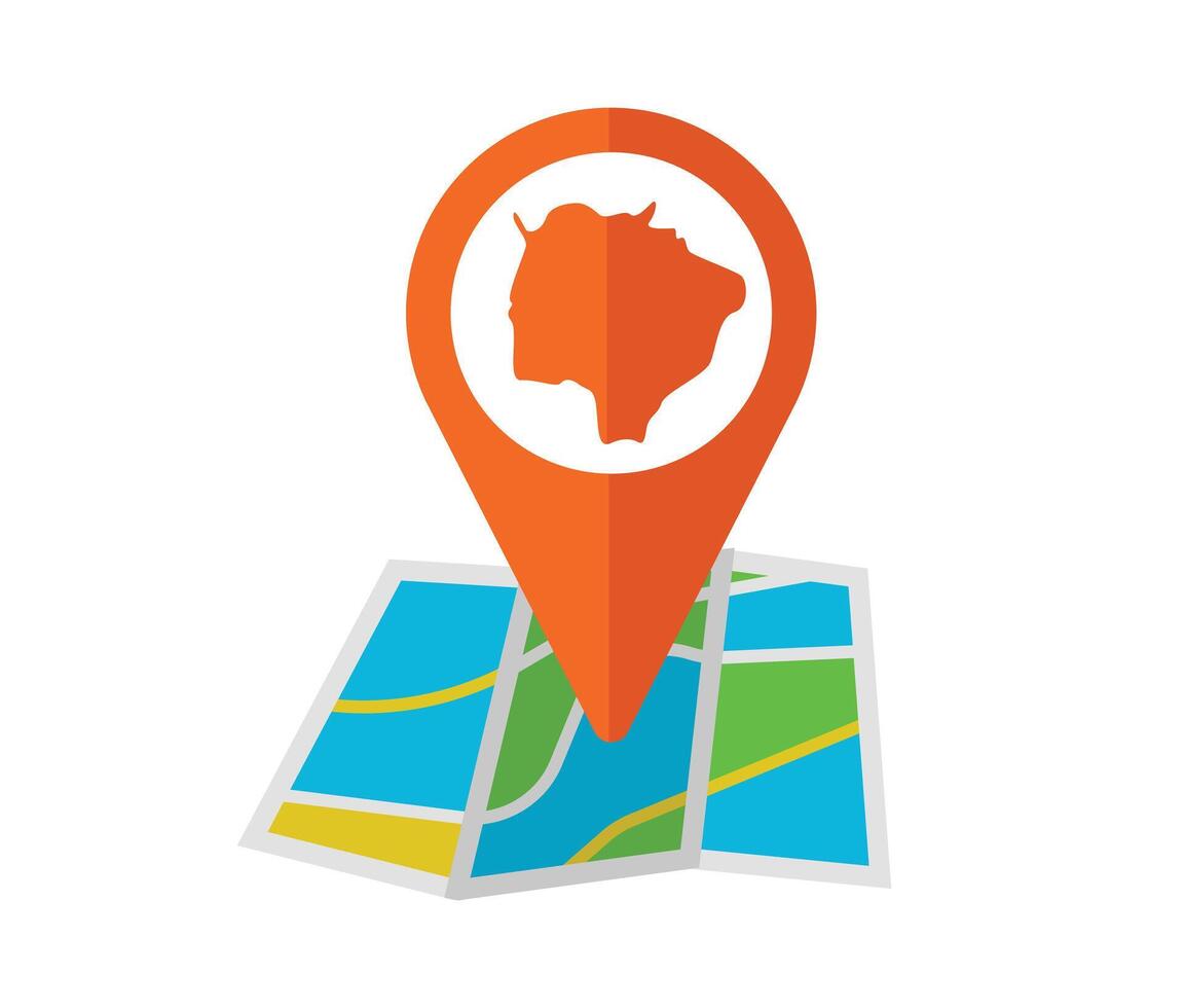 Map icon with location pin vector