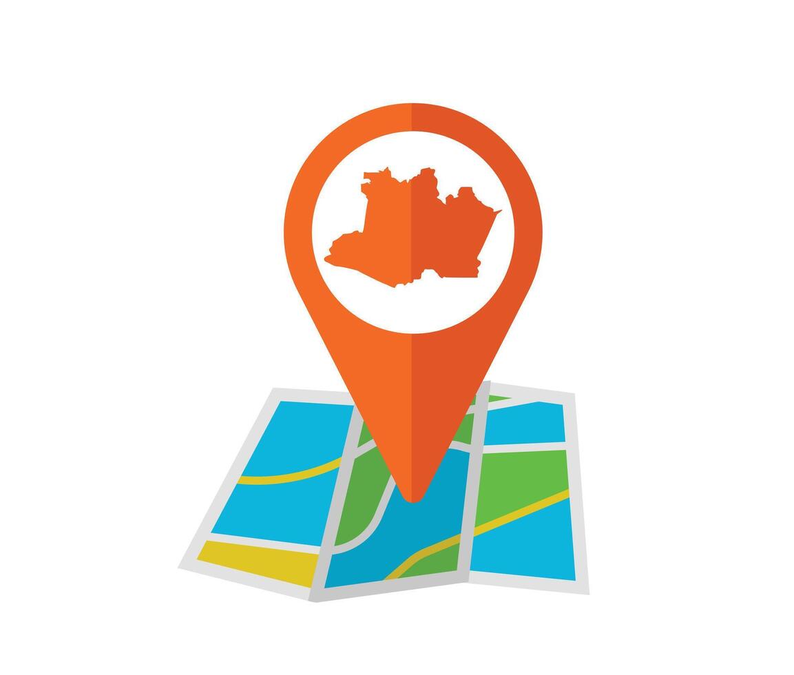 Location pin on a colorful map vector