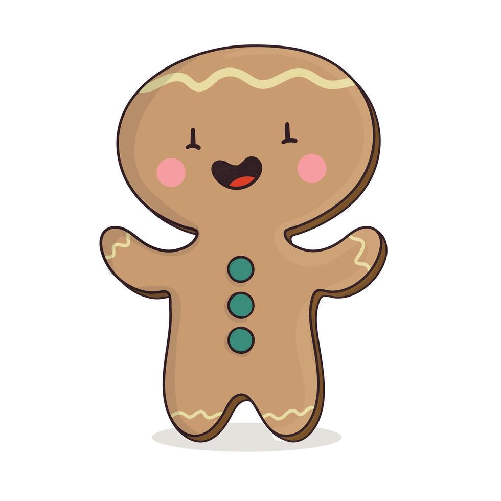 Cute gingerbread character with a smile vector