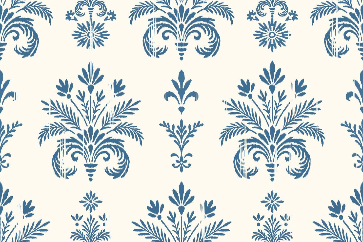 Floral pattern in blue and white vector