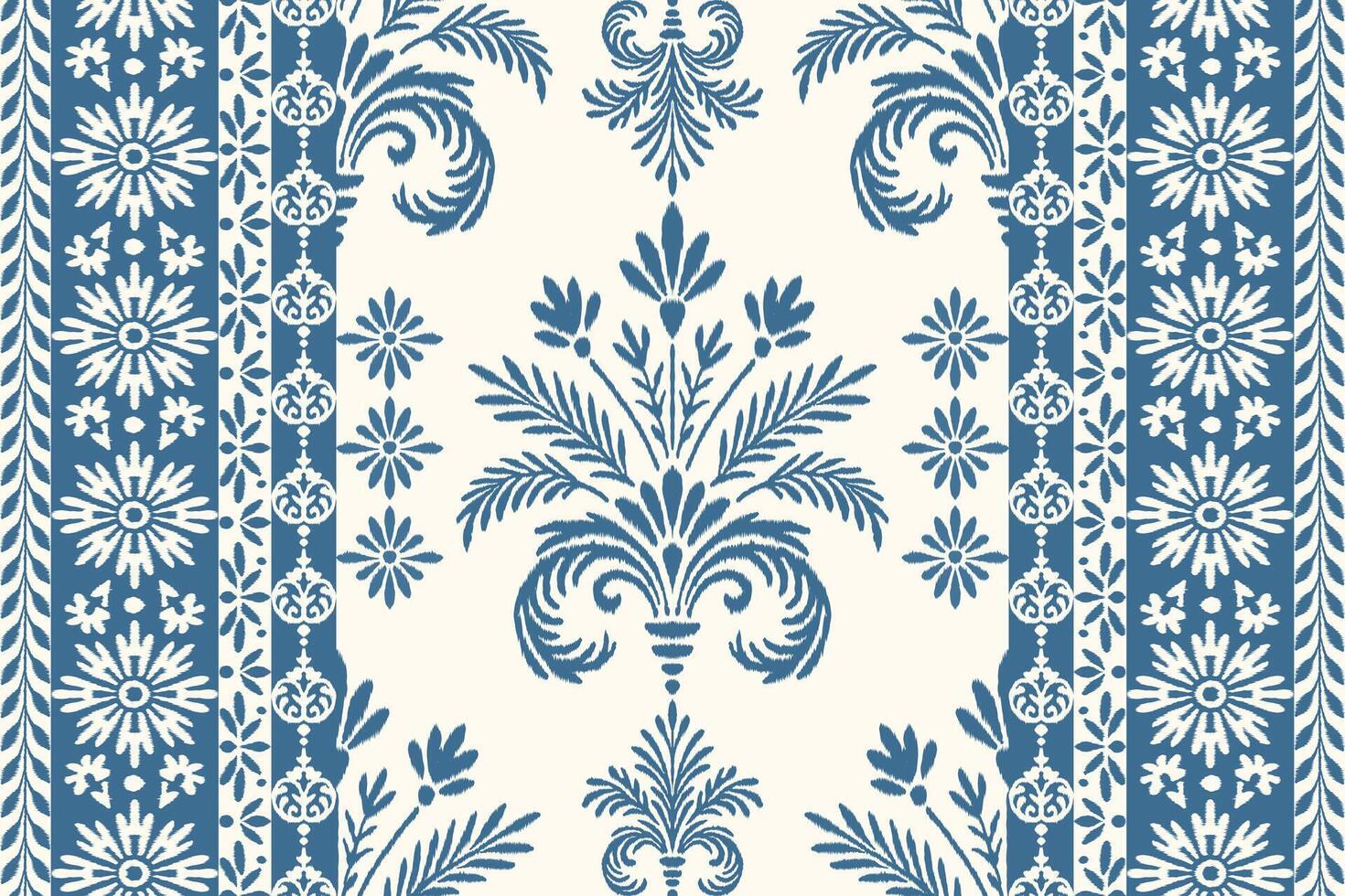 blue floral pattern design vector