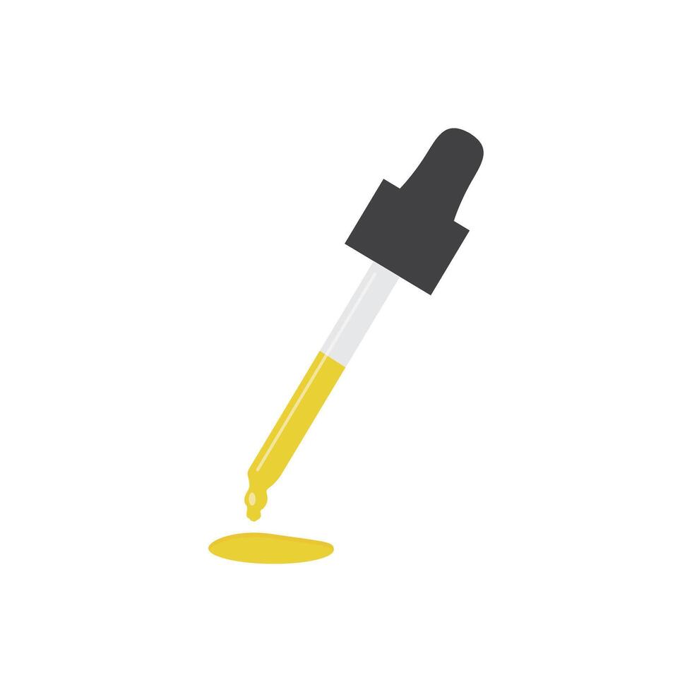 Yellow Liquid Dropper Isolated on White Background vector