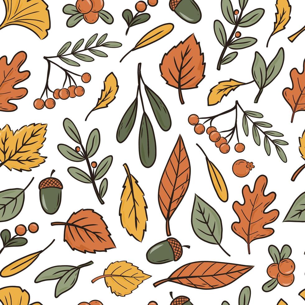 Autumn leaf pattern design vector