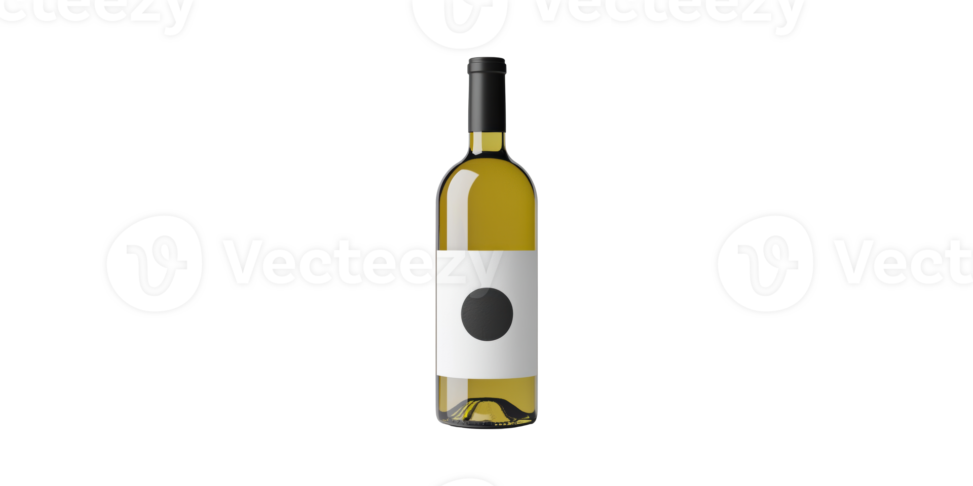 Wine Bottle With Minimalist Label Design. Elegant Beverage Packaging Isolated On Transparent Background png