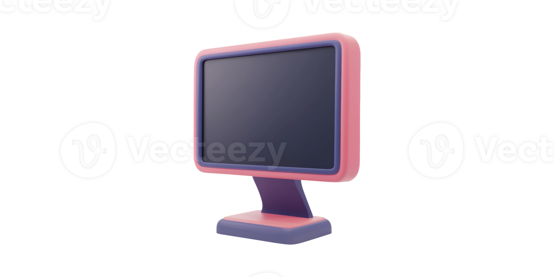 Retro-Style Pink And Purple Computer Monitor. Vintage Technology And Nostalgic Design Isolated On Transparent Background png