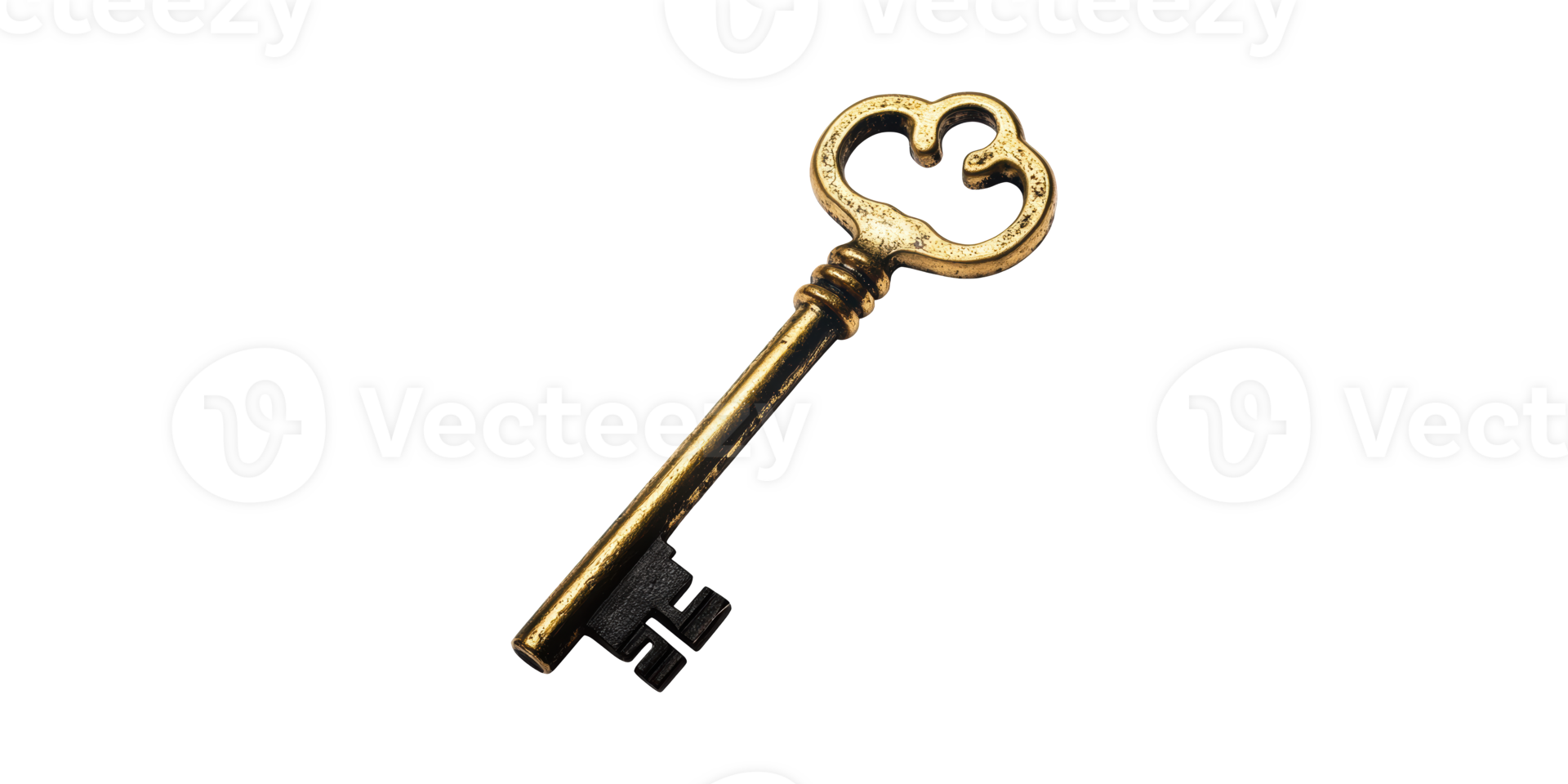 Antique Brass Skeleton Key. Symbol Of Security And Unlocking Potential Isolated On Transparent Background png